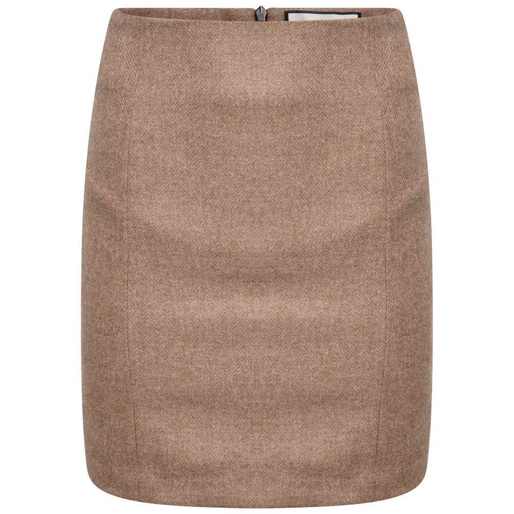 BROADWAY SKIRT Oatmeal Tweed - Harris Rae